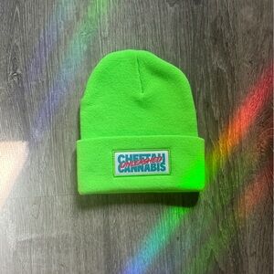 *Never Worn* Brand New Cheetah Cannabis Neon Green Beanie 💚